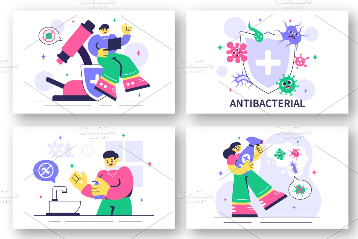 11 Antibacterial Illustration, a Healthcare Illustration by denayunebgt (Photo 3 of 5)