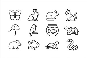 Collection of various animal icons, an Animal Illustration by ZinetroN