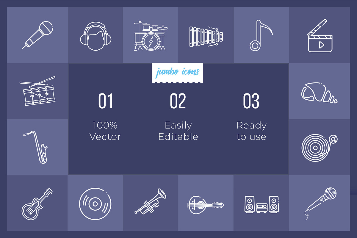 Music Line Icons V2, an Outline Icon by Jumbo Icons (Photo 2 of 5)
