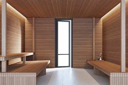 Interior of modern Sauna room, an Architecture Photo by TONTECTONIX