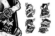 Coffin Skull – 4 T-Shirt Designs, an Illustration by Design by sebrodbrick (Thumbnail 4 of 4)