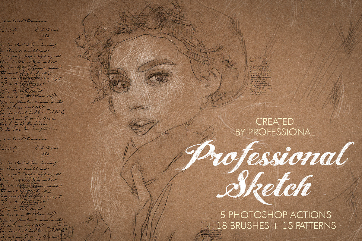 Professional Sketch Photoshop Action, an Action Add-On by FixThePhoto (Photo 1 of 37)
