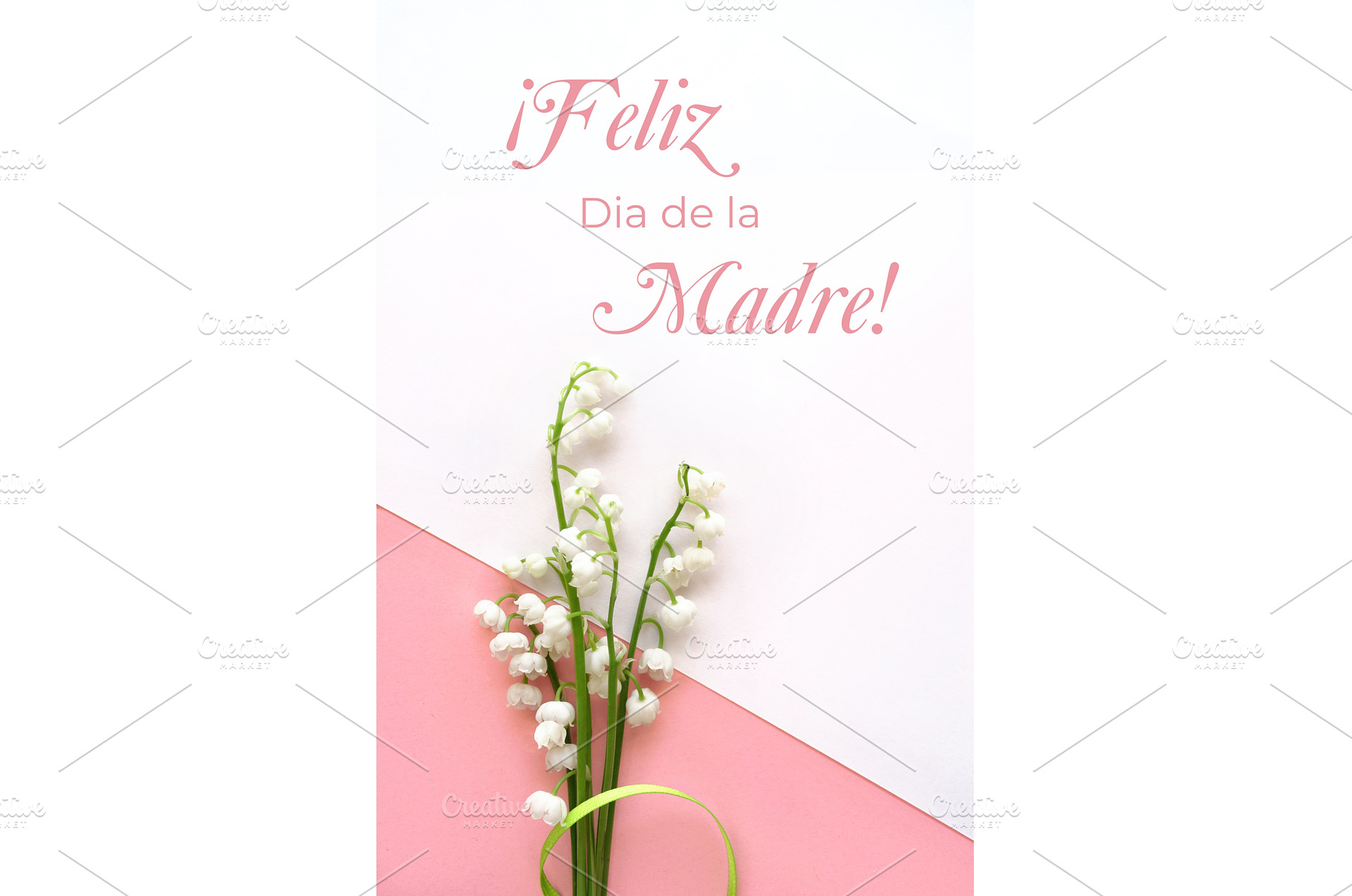 Lily of the valley flowers on pink, a Photo by tilialucida