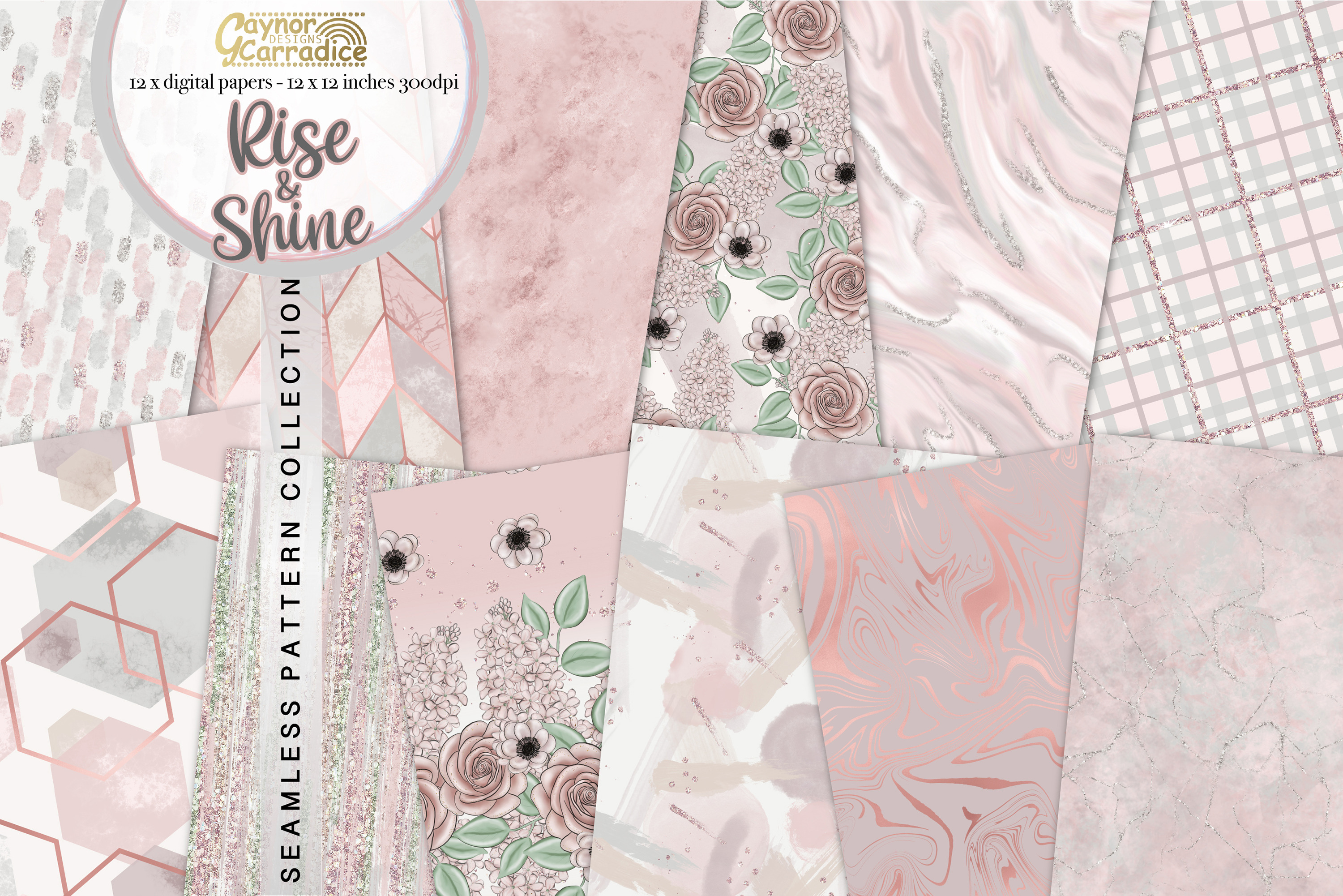 Rise and Shine seamless patterns, a Pattern Graphic by Gaynor Carradice ...
