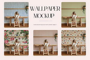 Kids Room Wallpaper Mockup PSD