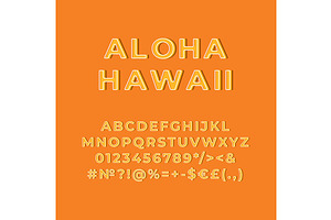 Aloha Hawaii Vintage 3d Alphabet Set