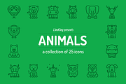 Animals Line Icons, an Outline Icon by PixelBazaar (Thumbnail 1 of 2)
