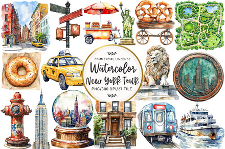 New York Tour Clipart, an Illustration by OK Design
