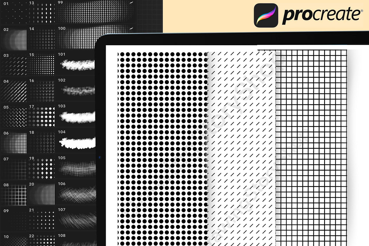 100Procreate Manga Screentone Brush, a Brush Add-On by DrawingStoryShop (Photo 4 of 6)