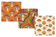 Retro Funk Shroom Digital Paper, a Pattern Graphic by FloridPrintables (Thumbnail 6 of 6)