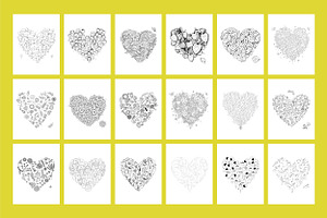 Love. Coloring Book. 37 Hearts