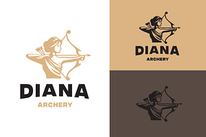 Diana Bow Hunting Archery Logo, a Branding & Logo Template by funpixel