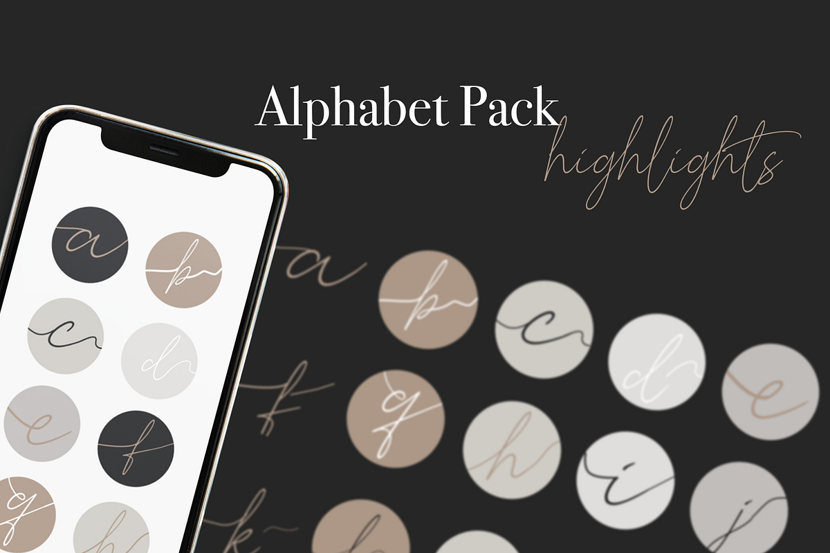 Instagram Story Alphabet Highlights, a Social Media Template by Estatik Designs