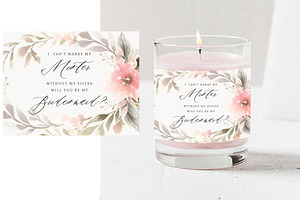 Custom Floral Candle Label PSD