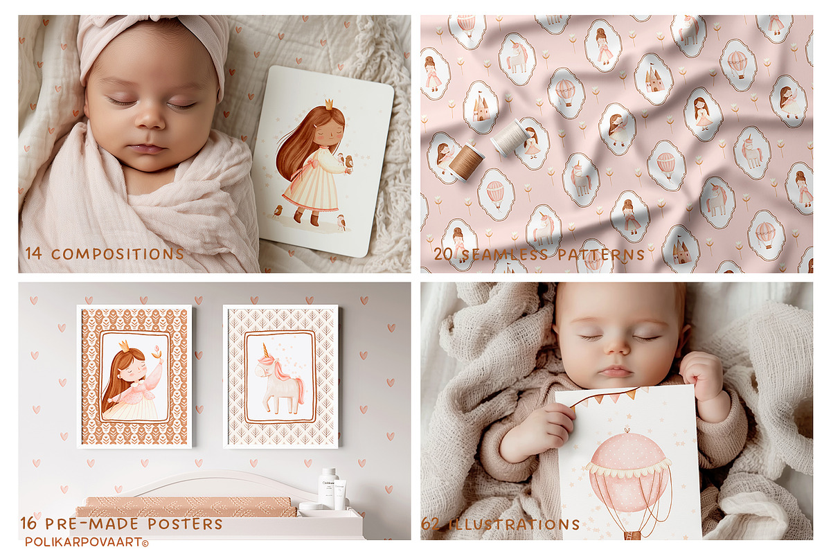 The Little Princess baby collection, a Decorative Illustration by polikarpovaart (Photo 3 of 20)