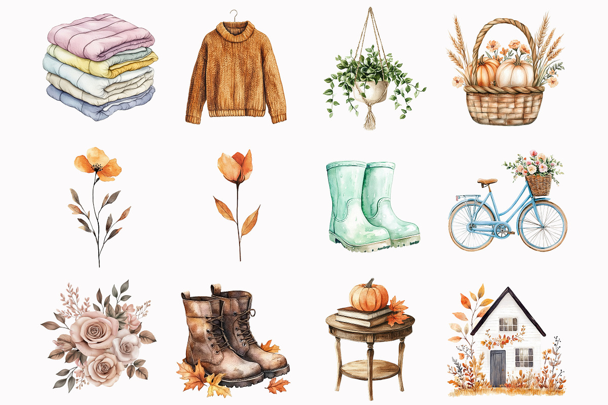 Boho Autumn Clipart, an Illustration by Design Market (Photo 3 of 5)