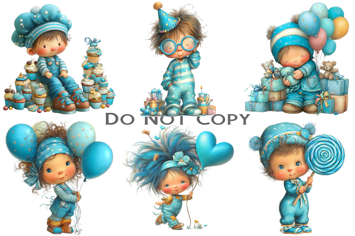 Whimsical Birthday Kids Clipart, an Illustration by Craft Nest (Photo 4 of 6)
