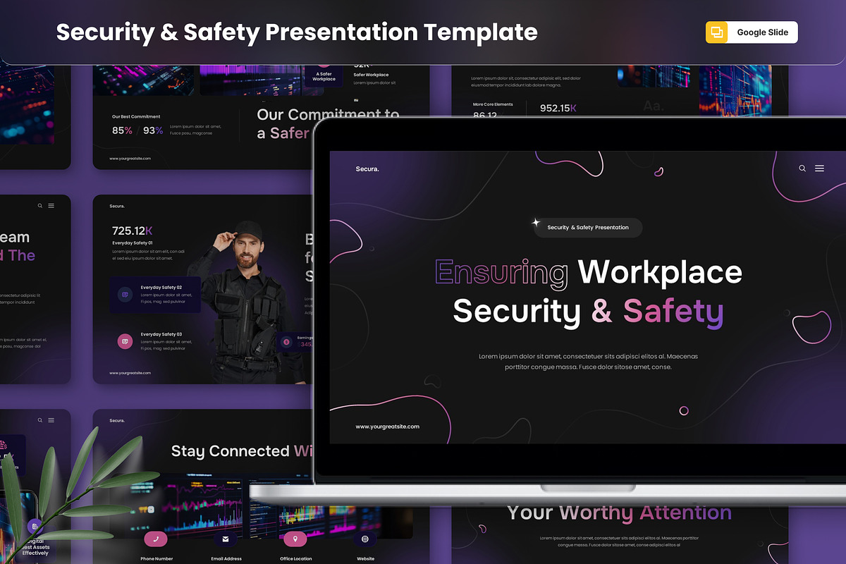 Security & Safety Google Slides, a Presentation Template by MtvtdArt (Photo 1 of 6)