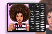 Procreate curly hair brushes, a Brushes & More by KsTumanova (Thumbnail 1 of 4)