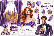 Luxury New Year's Eve Clipart, an Illustration by NadiaTheronArt (Thumbnail 1 of 5)