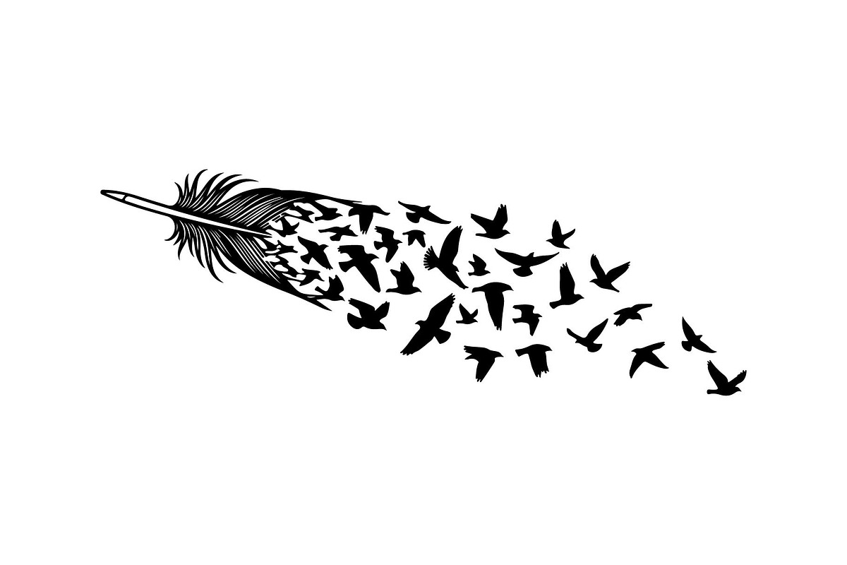 Boho Feather Silhouette Vector, an Object Graphic by jahid234 (Photo 8 of 51)
