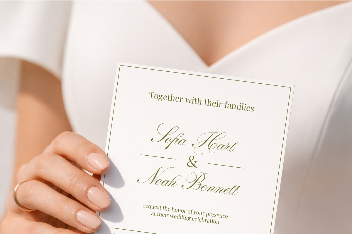Wedding Invitation Mockup in Hands, an Advertising Mockup by Serenefeeling (Photo 3 of 7)