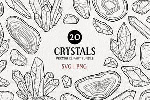 Crystals Vector Clipart Bundle