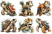Tropical Turtle Clipart, an Illustration by Daily.Designs (Thumbnail 7 of 7)