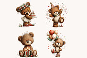Whimsical Teddy Bear Birthday Clipar, an Illustration by Designworld (Thumbnail 9 of 10)