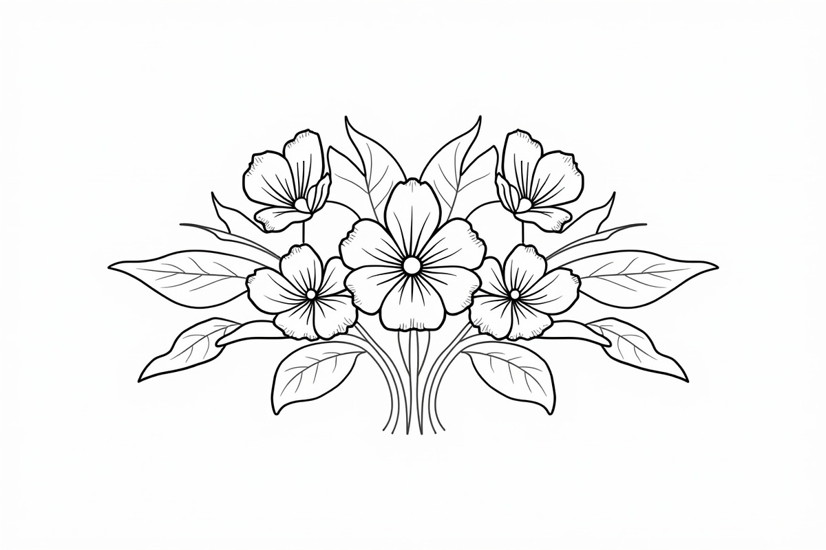 Flower Outline Art Printable Pack, an Illustration by BIPLOB EXPERT (Photo 2 of 9)