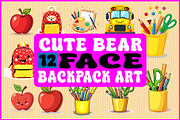 Cute Bear Face Backpack Art, an Object Graphic by yasushie (Thumbnail 1 of 13)