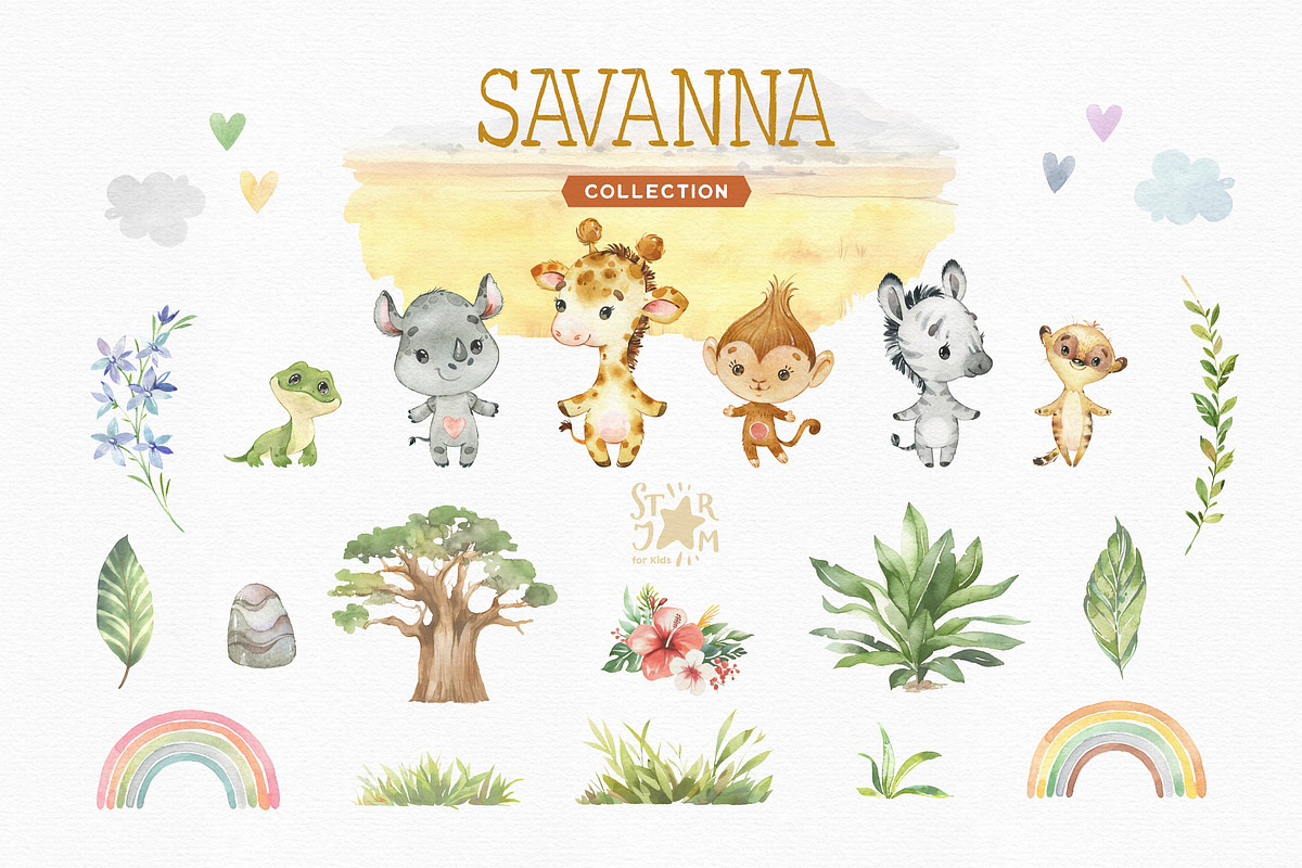 Savanna. Animal Collection, an Animal Illustration by StarJam (Photo 4 of 7)