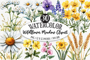 Wildflower Meadow Clipart, an Illustration by Designking (Thumbnail 1 of 5)
