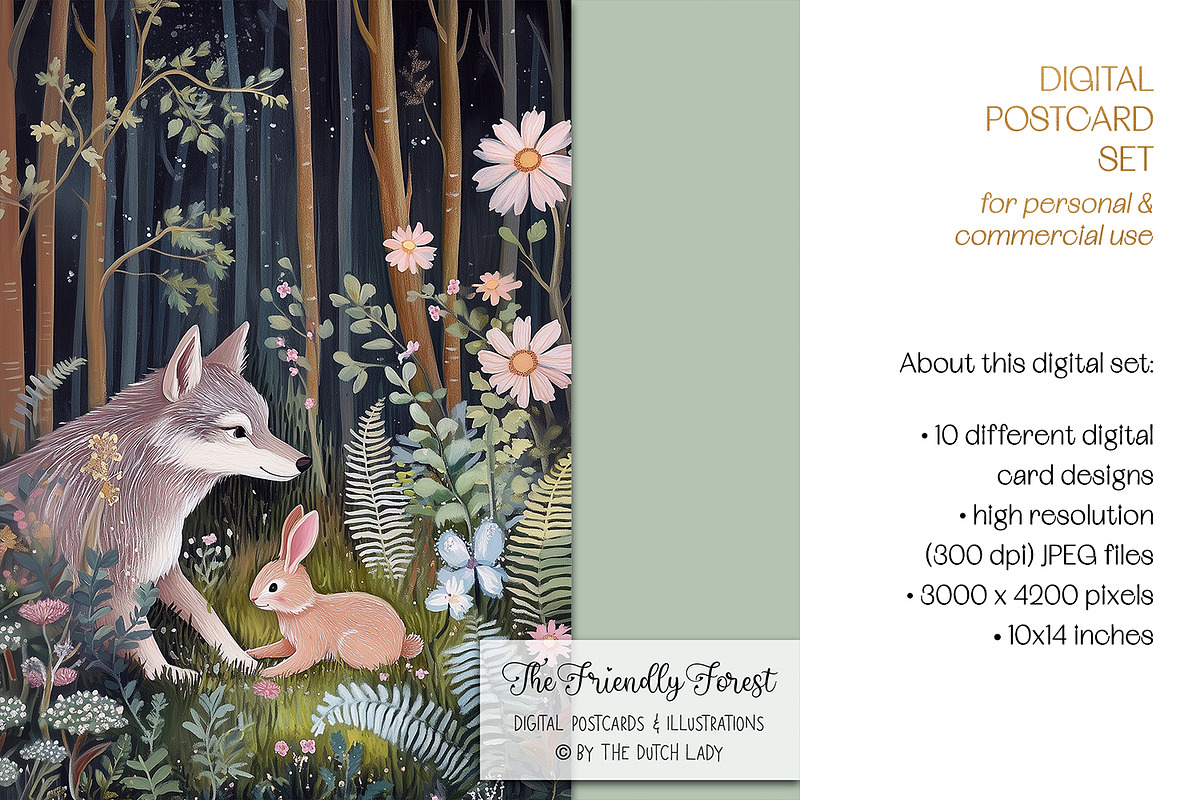 The Friendly Forest Postcard Designs, an Animal Illustration by The Dutch Lady Designs (Photo 3 of 7)