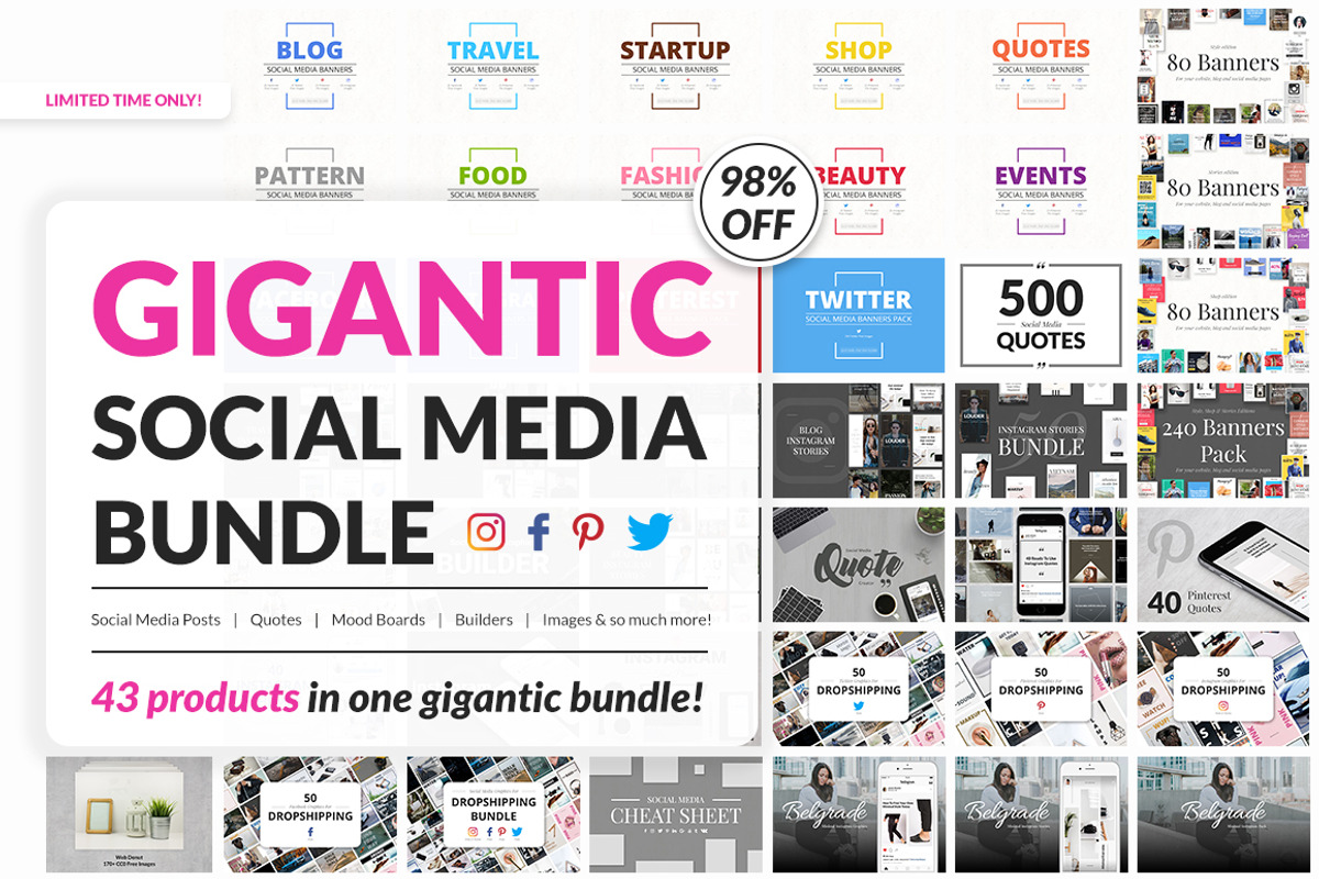 43 in 1 Gigantic Social Media Bundle, a Social Media Template by Web Donut (Photo 1 of 51)