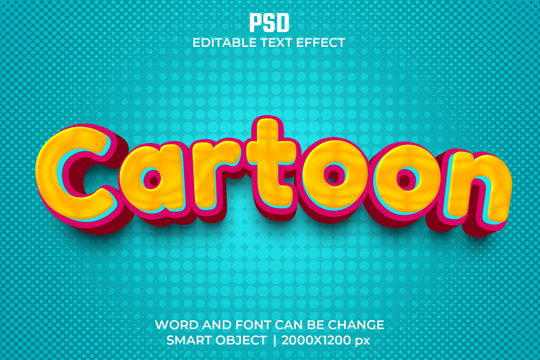 Cartoon 3d Editable Psd Text Effect, a Layer Style Add-On by bdrobin