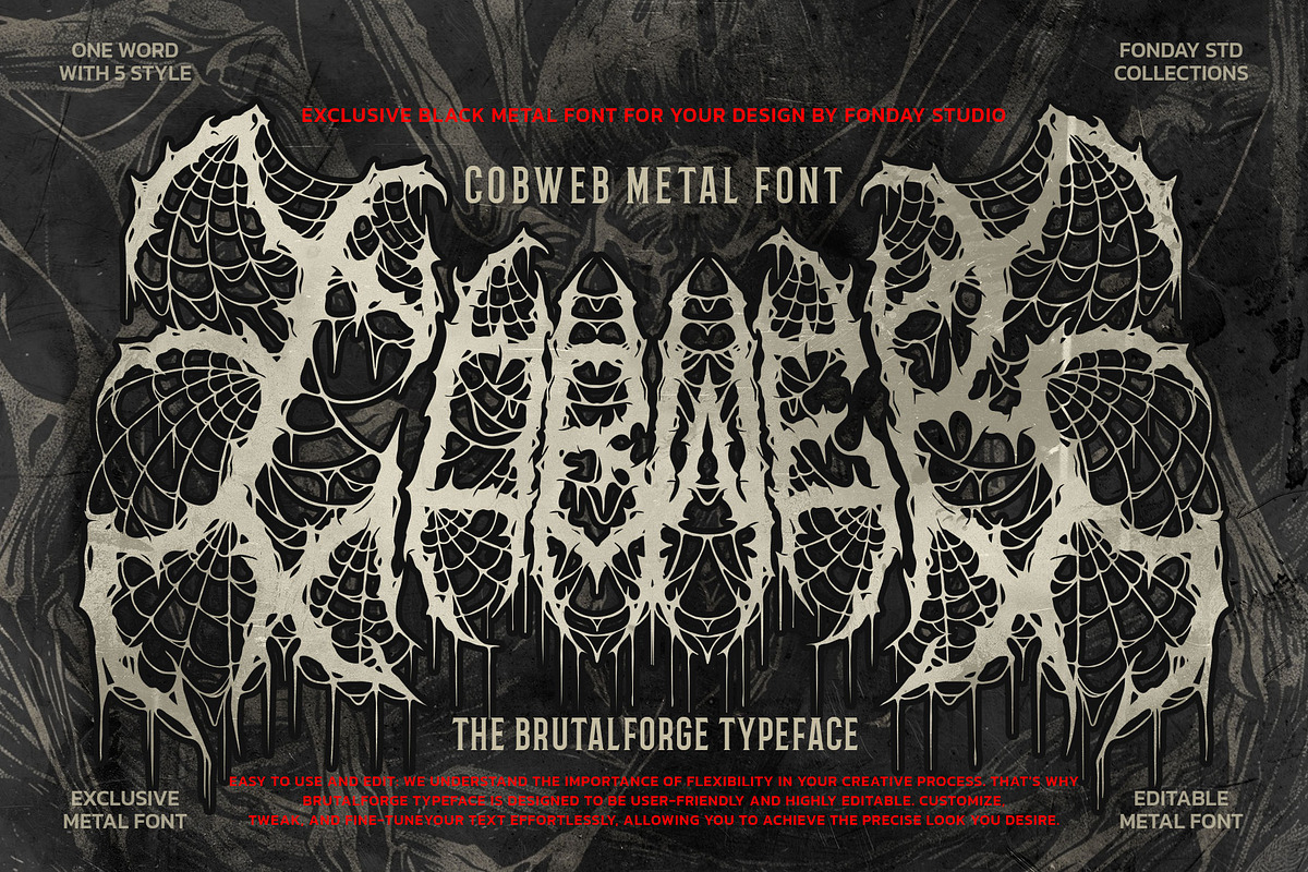 Cobweb Death Metal Font, a Blackletter Font by Fonday Studio (Photo 1 of 12)