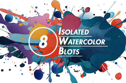 Isolated Watercolor Blots
