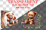 Watercolor Teddy Bear Clipart Bundle, an Animal Illustration by Craft Nest (Thumbnail 3 of 3)