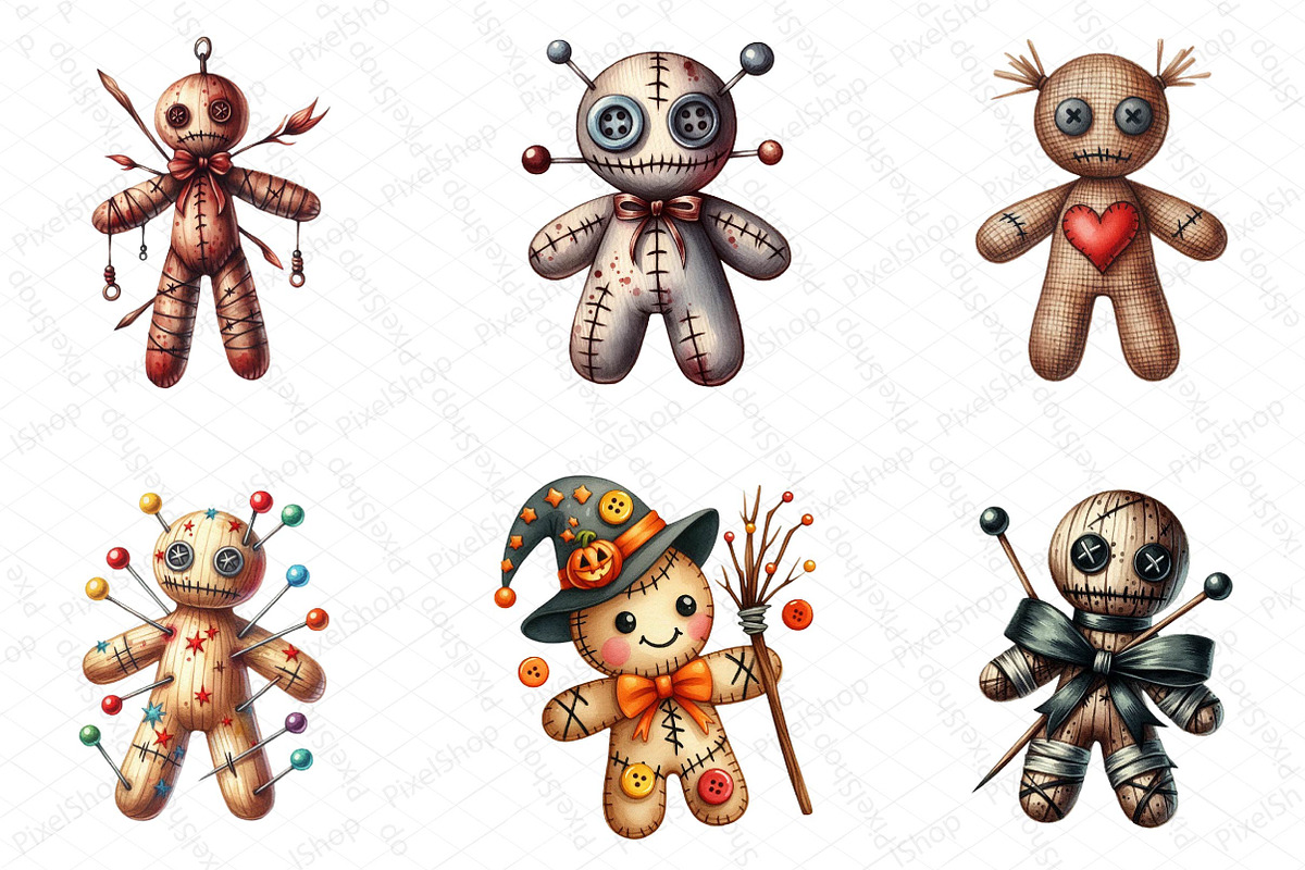 Halloween Voodoo Doll Clipart, an Illustration by DreamPrint404 (Photo 2 of 6)