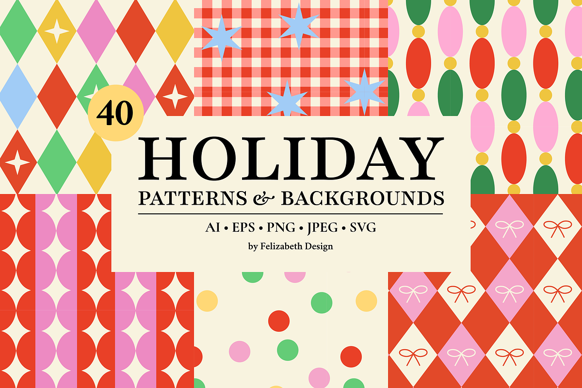Holiday Patterns & Backgrounds, a Pattern Graphic by Felizabeth Design (Photo 1 of 13)