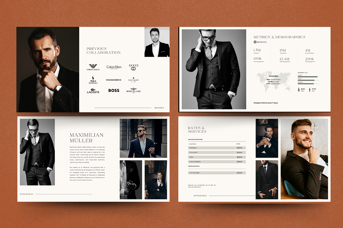 Men Sleek Media Kit for Canva, a Presentation Template by Bonita Digital Design (Photo 3 of 5)