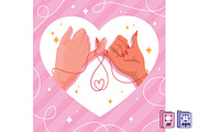 Eternal Love Red Thread, a Person Illustration by MISS CHATZ (Thumbnail 3 of 3)