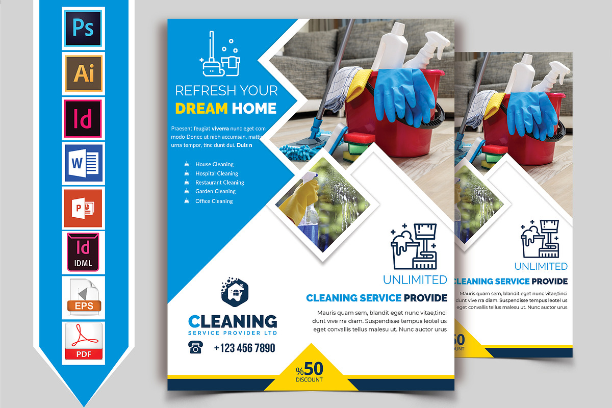 10 Cleaning Service Flyers Bundle, a Flyer Template by Imagine Design Studio (Photo 8 of 12)