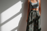 Wide Cotton Pants Studio Mockup PSD, a Bottom Mockup by 1001 mockups (Thumbnail 8 of 9)
