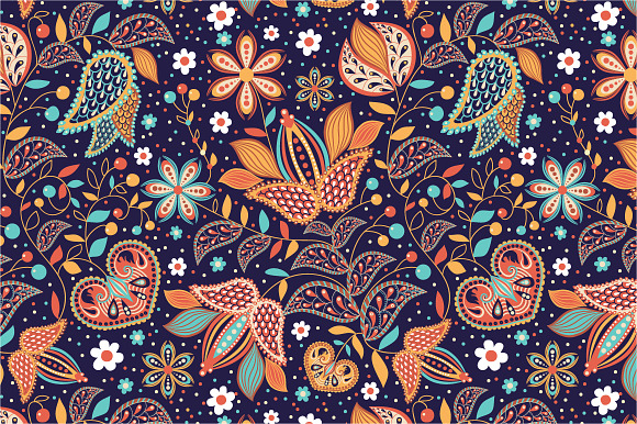 Seamless Pattern Indian Summer