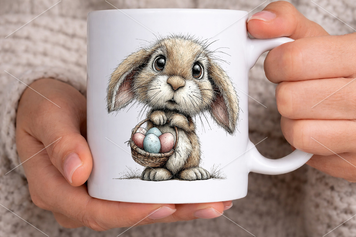 Whimsical Bunny Easter Clipart PNG, a Seasonal Illustration by Canvas Craft (Photo 6 of 7)