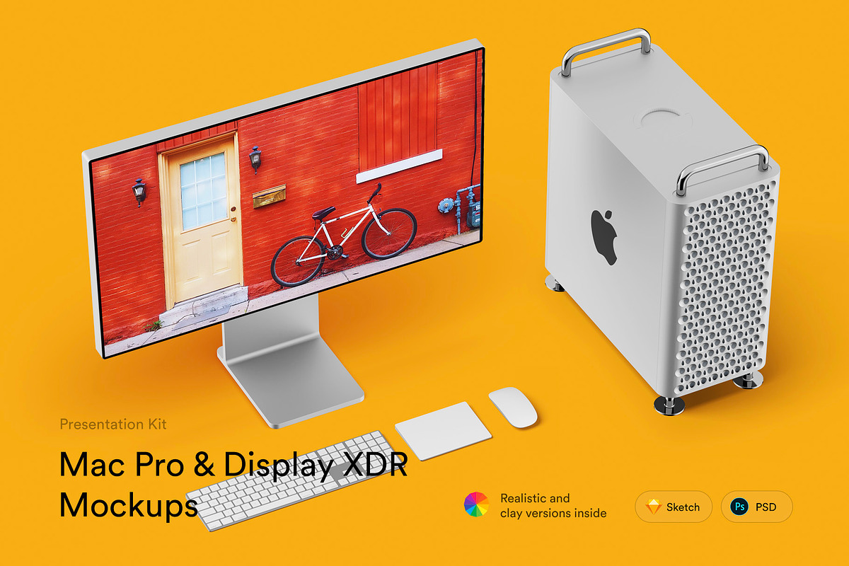 Apple Mac Pro & Display XDR Mockups, a Product Mockup by ls.graphics (Photo 1 of 14)