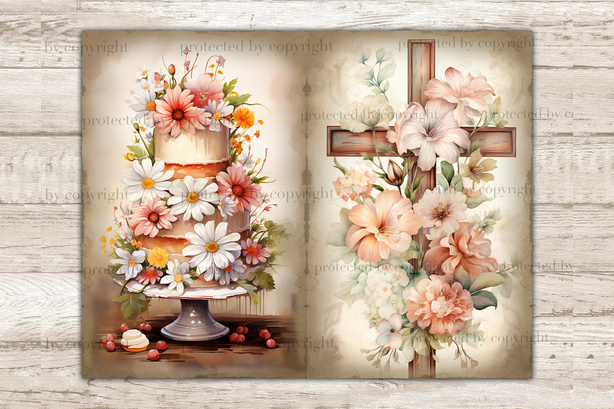 Rustic Easter Junk Journal Pages, a Seasonal Illustration by GlamArtZhanna (Photo 9 of 10)