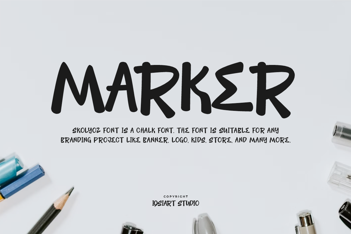 Skolyoz - Marker & Handdrawn Font, a Sans Serif Font by Iqsiart Studio (Photo 5 of 6)